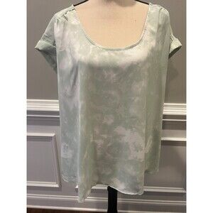 Wonderly Rolled Sleeve Scooped Neck Top Hazy Sage Sz 2X NWT